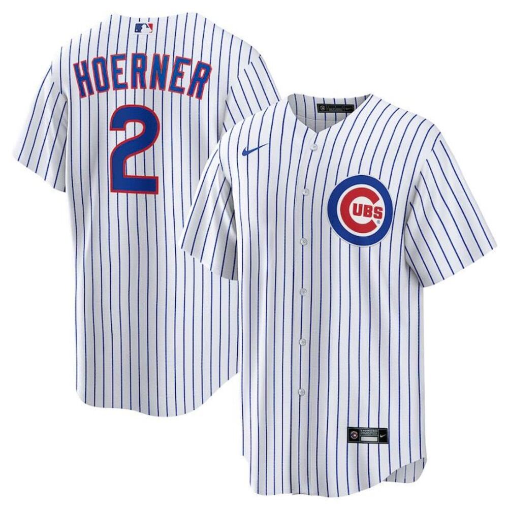 NIKE Men's Nico Hoerner Chicago Cubs MLB Replica Jersey Size S In White